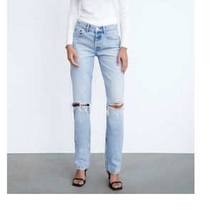 NWT ZARA Midrise Full Length Jeans Size 6